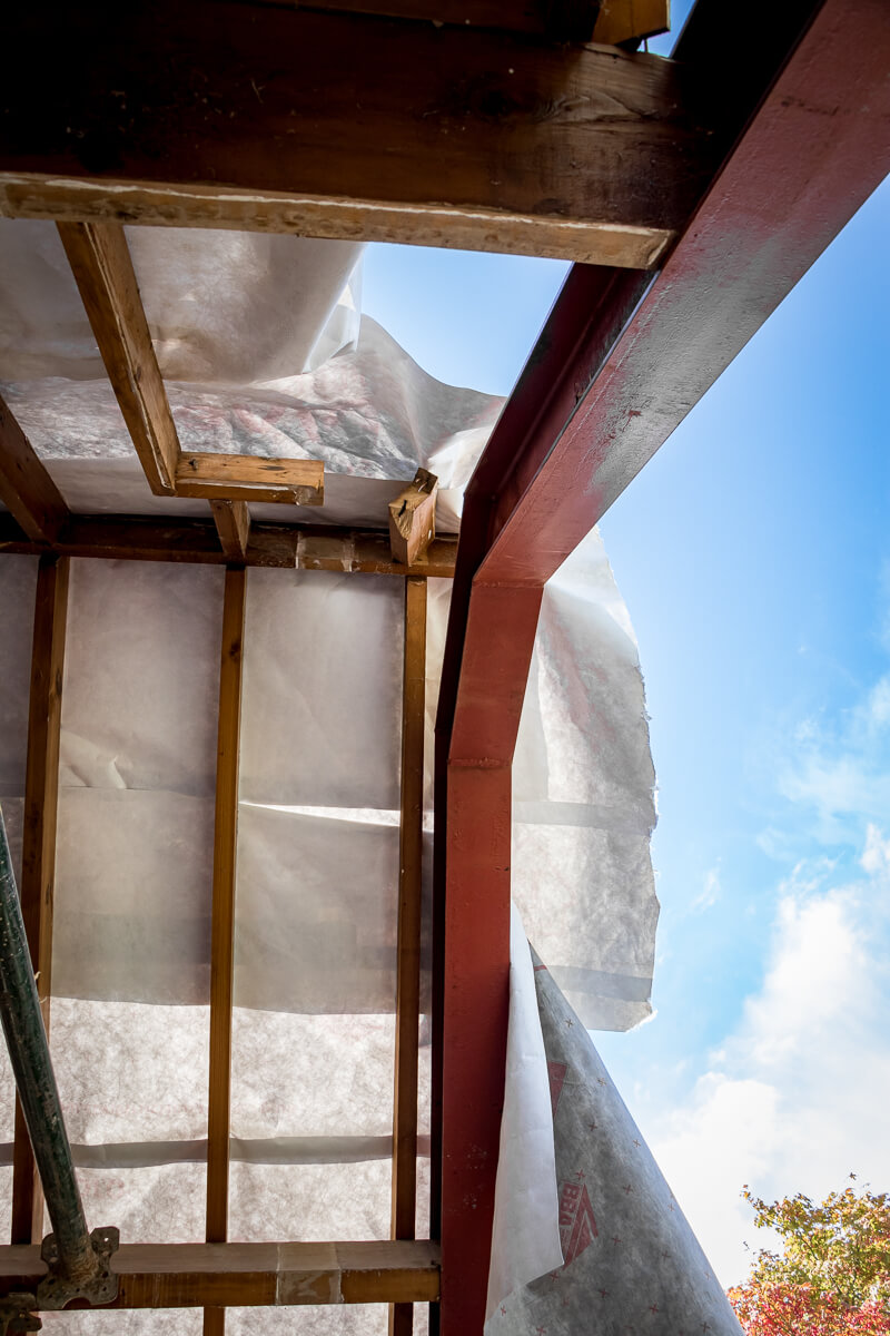 Maplebrook Cottage is rapidly evolving, with the new roof structure now defining the form of this striking extension.