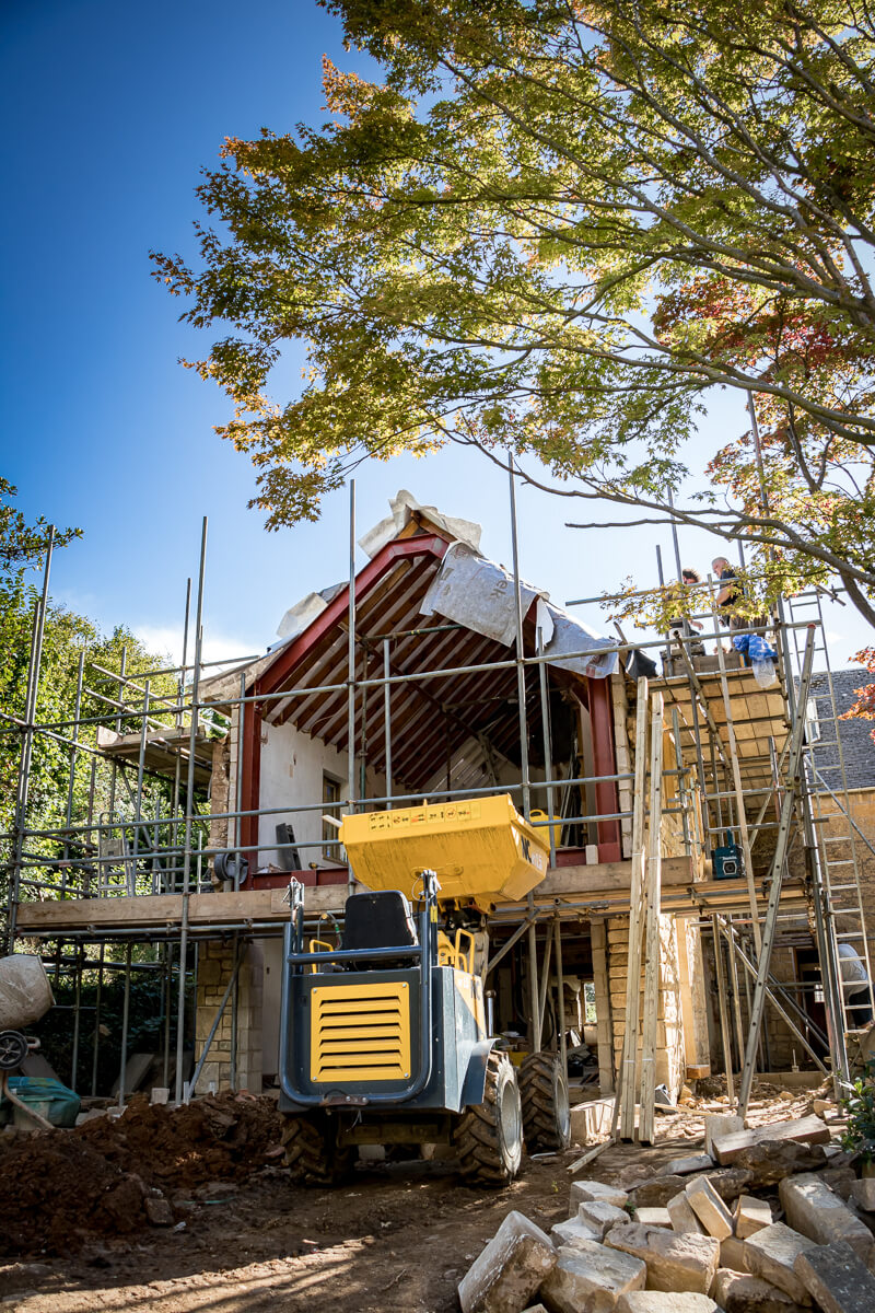 Maplebrook Cottage is rapidly evolving, with the new roof structure now defining the form of this striking extension.