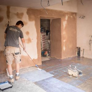 Clarke Construction Group team on site at Five Bells Cottage